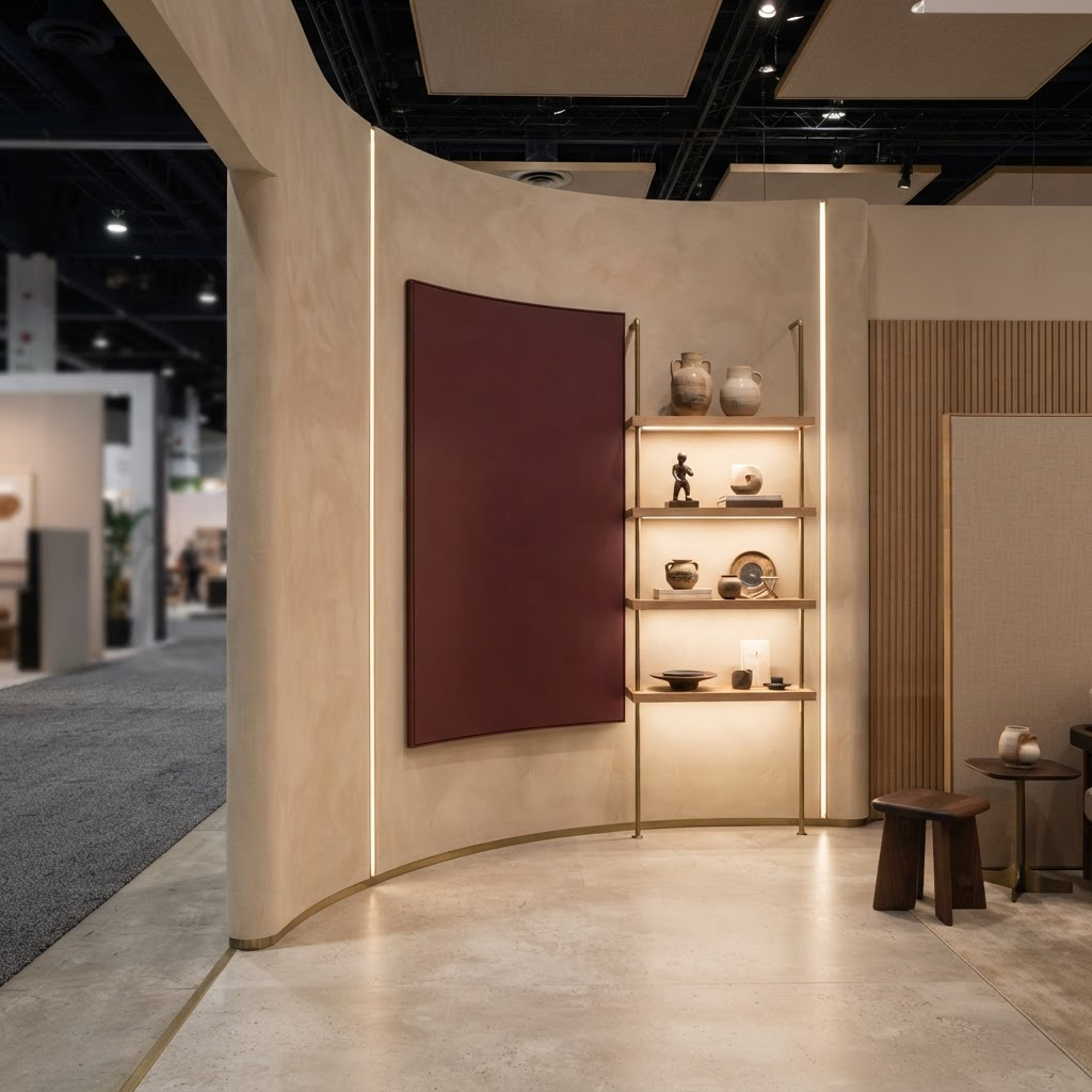 Detail of a branded booth environment